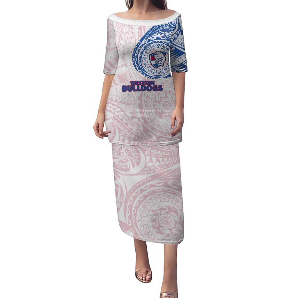 Personalized Western Bulldogs Polynesian Puletasi Tribal Chest and Sleeve Tattoo Heritage Warrior