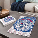Personalized Western Bulldogs Polynesian Puzzle Tribal Chest and Sleeve Tattoo Heritage Warrior