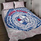Personalized Western Bulldogs Polynesian Quilt Bed Set Tribal Chest and Sleeve Tattoo Heritage Warrior