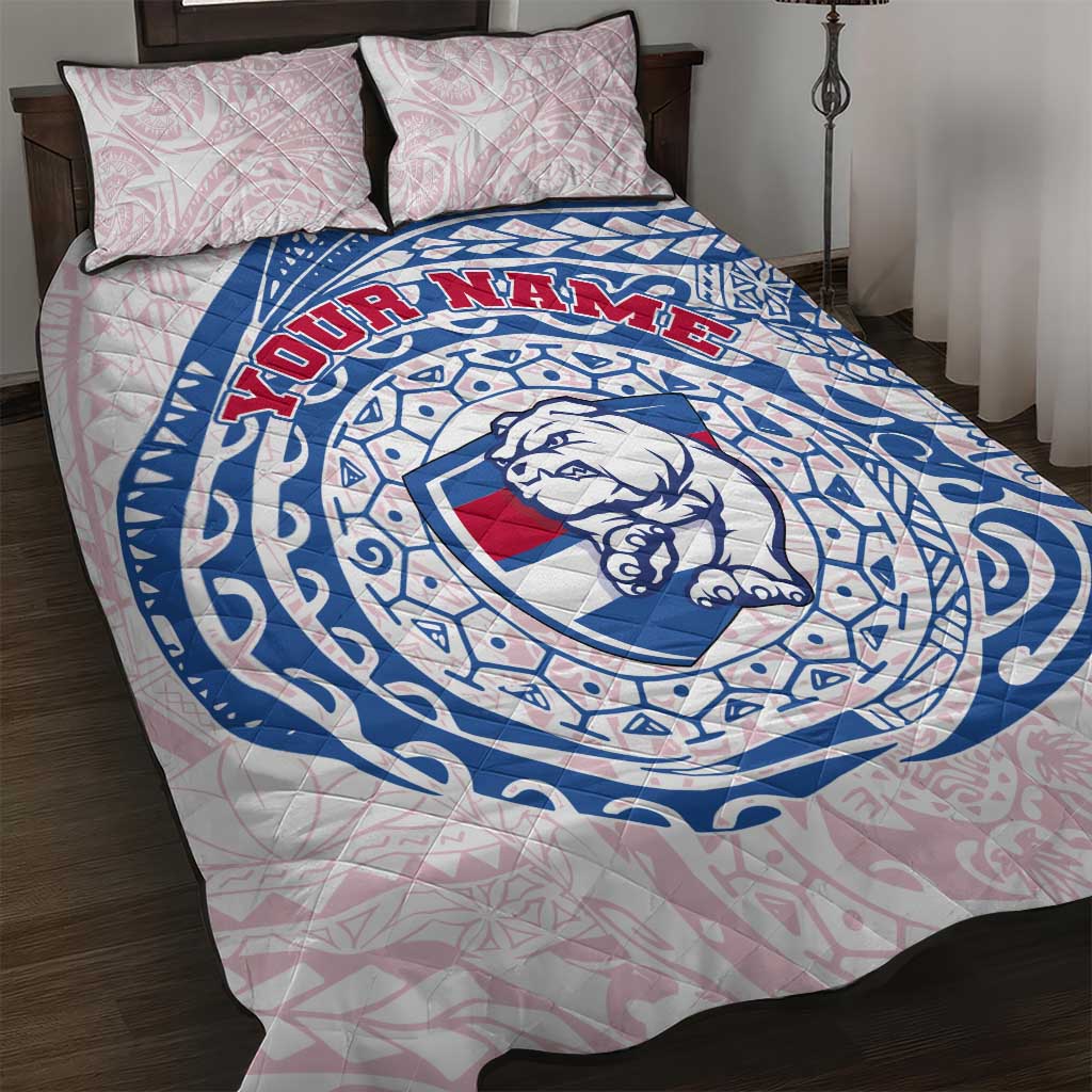 Personalized Western Bulldogs Polynesian Quilt Bed Set Tribal Chest and Sleeve Tattoo Heritage Warrior