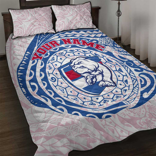 Personalized Western Bulldogs Polynesian Quilt Bed Set Tribal Chest and Sleeve Tattoo Heritage Warrior