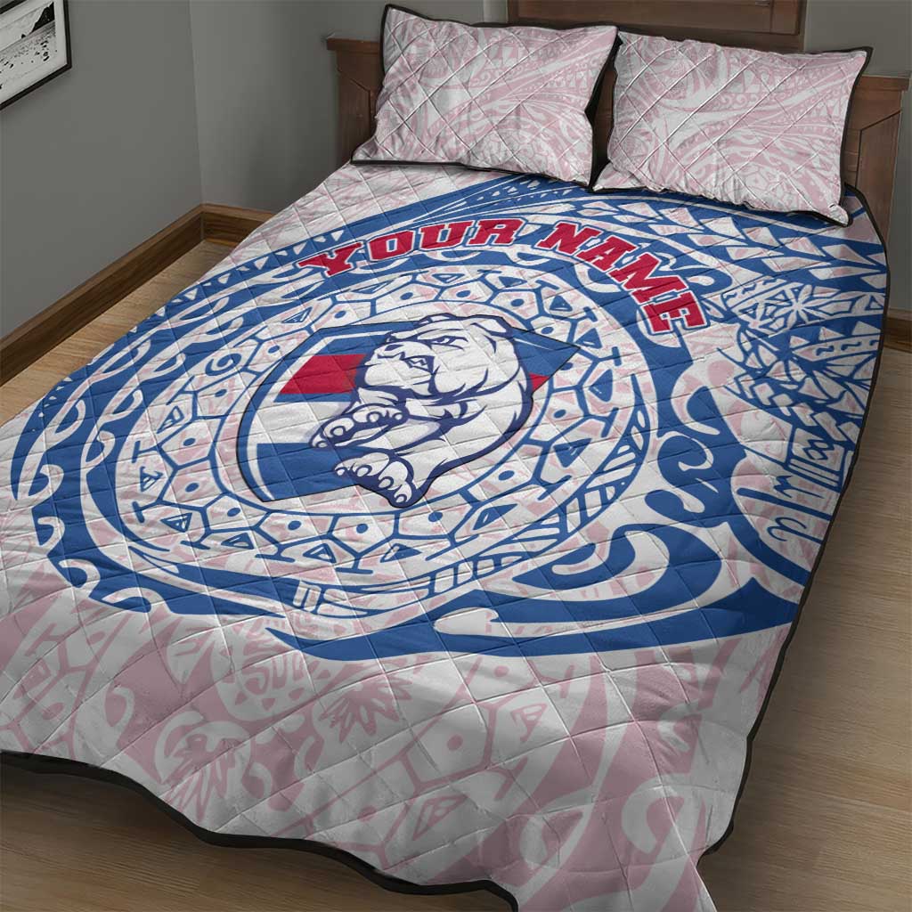 Personalized Western Bulldogs Polynesian Quilt Bed Set Tribal Chest and Sleeve Tattoo Heritage Warrior