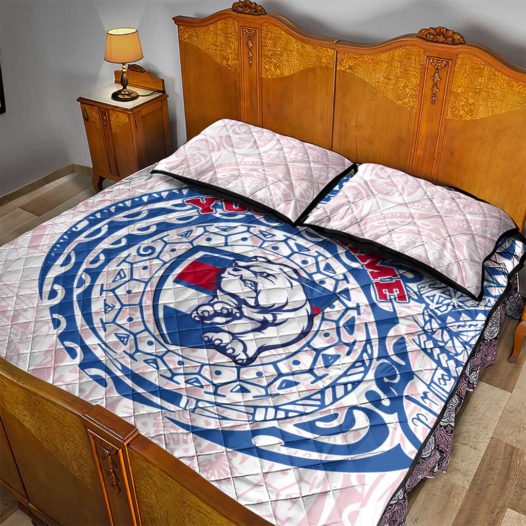 Personalized Western Bulldogs Polynesian Quilt Bed Set Tribal Chest and Sleeve Tattoo Heritage Warrior