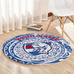 Personalized Western Bulldogs Polynesian Round Carpet Tribal Chest and Sleeve Tattoo Heritage Warrior