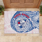 Personalized Western Bulldogs Polynesian Rubber Doormat Tribal Chest and Sleeve Tattoo Heritage Warrior