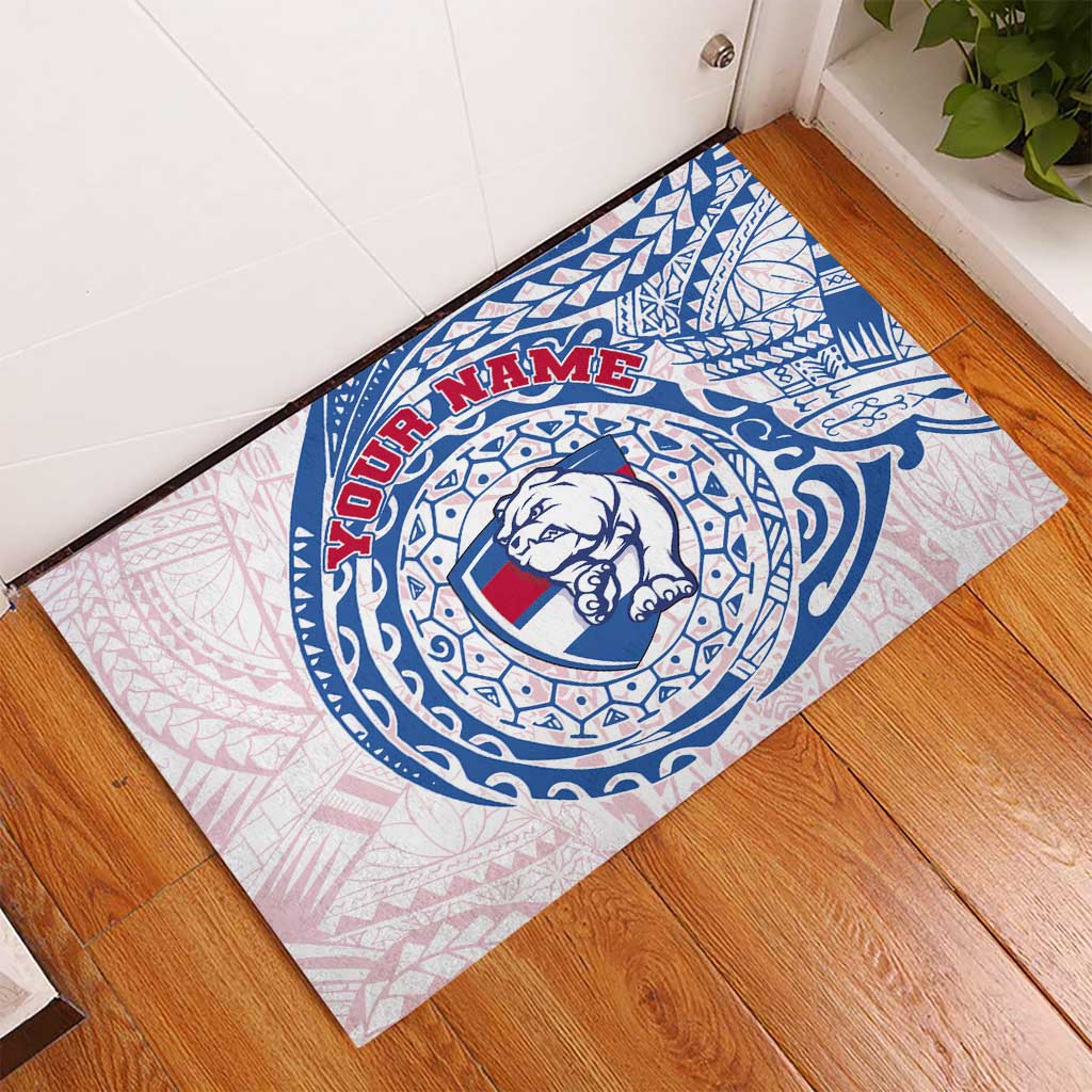 Personalized Western Bulldogs Polynesian Rubber Doormat Tribal Chest and Sleeve Tattoo Heritage Warrior