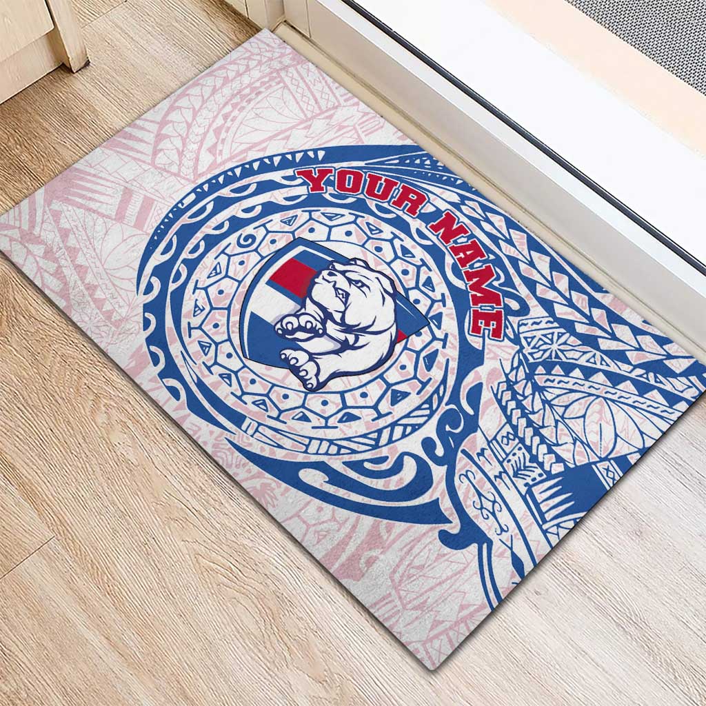 Personalized Western Bulldogs Polynesian Rubber Doormat Tribal Chest and Sleeve Tattoo Heritage Warrior