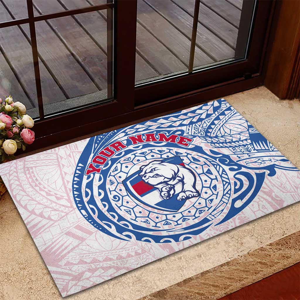 Personalized Western Bulldogs Polynesian Rubber Doormat Tribal Chest and Sleeve Tattoo Heritage Warrior