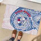 Personalized Western Bulldogs Polynesian Rubber Doormat Tribal Chest and Sleeve Tattoo Heritage Warrior