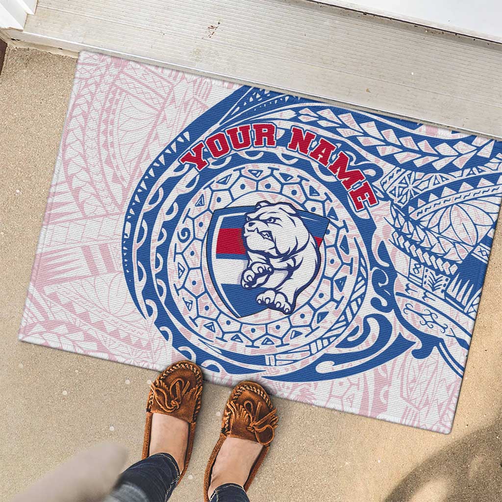 Personalized Western Bulldogs Polynesian Rubber Doormat Tribal Chest and Sleeve Tattoo Heritage Warrior