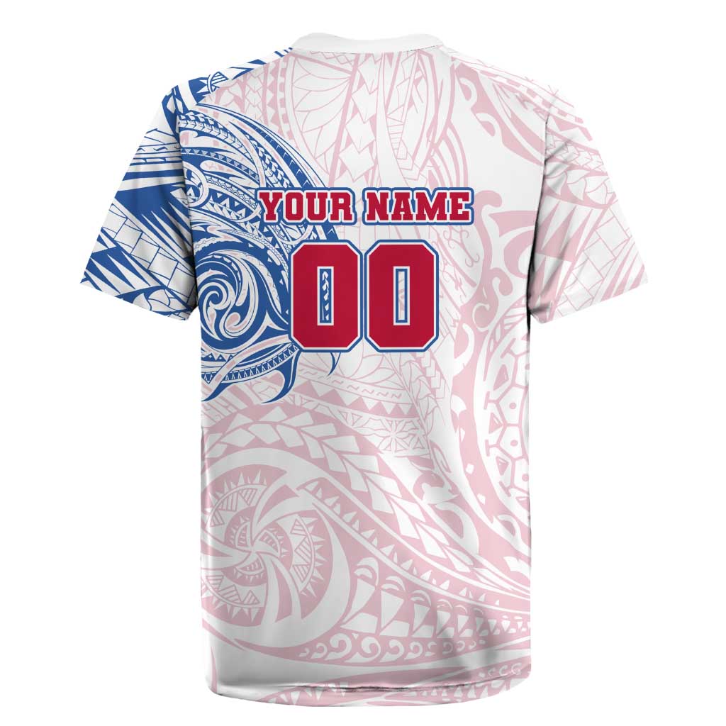 Personalized Western Bulldogs Polynesian Rugby Jersey Tribal Chest and Sleeve Tattoo Heritage Warrior