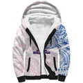 Personalized Western Bulldogs Polynesian Sherpa Hoodie Tribal Chest and Sleeve Tattoo Heritage Warrior