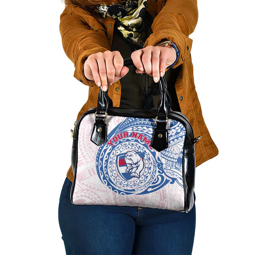 Personalized Western Bulldogs Polynesian Shoulder Handbag Tribal Chest and Sleeve Tattoo Heritage Warrior