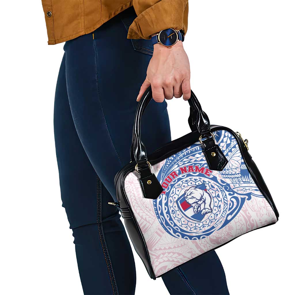 Personalized Western Bulldogs Polynesian Shoulder Handbag Tribal Chest and Sleeve Tattoo Heritage Warrior