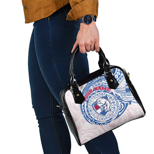 Personalized Western Bulldogs Polynesian Shoulder Handbag Tribal Chest and Sleeve Tattoo Heritage Warrior