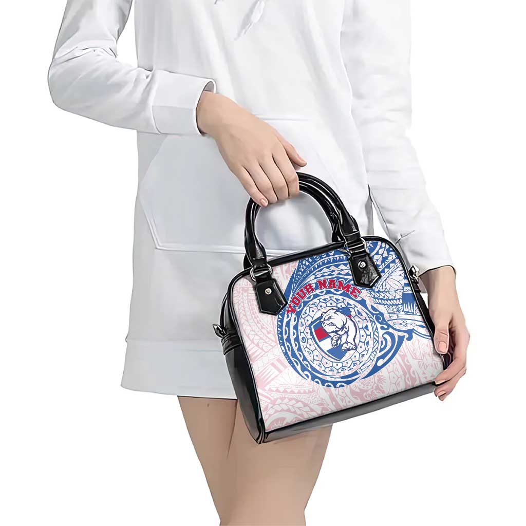 Personalized Western Bulldogs Polynesian Shoulder Handbag Tribal Chest and Sleeve Tattoo Heritage Warrior