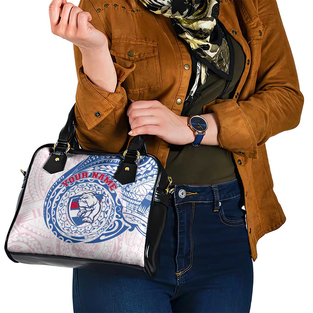 Personalized Western Bulldogs Polynesian Shoulder Handbag Tribal Chest and Sleeve Tattoo Heritage Warrior