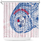 Personalized Western Bulldogs Polynesian Shower Curtain Tribal Chest and Sleeve Tattoo Heritage Warrior