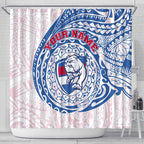 Personalized Western Bulldogs Polynesian Shower Curtain Tribal Chest and Sleeve Tattoo Heritage Warrior