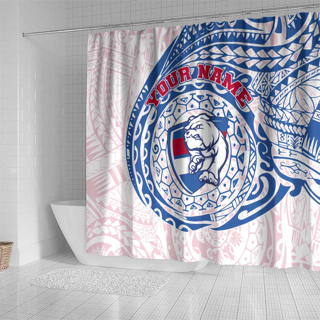 Personalized Western Bulldogs Polynesian Shower Curtain Tribal Chest and Sleeve Tattoo Heritage Warrior