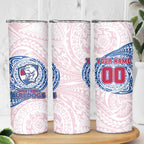 Personalized Western Bulldogs Polynesian Skinny Tumbler Tribal Chest and Sleeve Tattoo Heritage Warrior