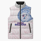 Personalized Western Bulldogs Polynesian Sleeveless Puffer Jacket Tribal Chest and Sleeve Tattoo Heritage Warrior