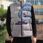 Personalized Western Bulldogs Polynesian Sleeveless Puffer Jacket Tribal Chest and Sleeve Tattoo Heritage Warrior
