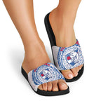 Personalized Western Bulldogs Polynesian Slide Sandals Tribal Chest and Sleeve Tattoo Heritage Warrior