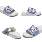 Personalized Western Bulldogs Polynesian Slide Sandals Tribal Chest and Sleeve Tattoo Heritage Warrior