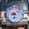 Personalized Western Bulldogs Polynesian Spare Tire Cover Tribal Chest and Sleeve Tattoo Heritage Warrior