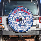 Personalized Western Bulldogs Polynesian Spare Tire Cover Tribal Chest and Sleeve Tattoo Heritage Warrior