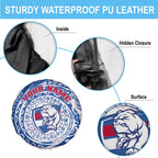 Personalized Western Bulldogs Polynesian Spare Tire Cover Tribal Chest and Sleeve Tattoo Heritage Warrior