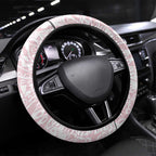 Western Bulldogs Polynesian Steering Wheel Cover Tribal Chest and Sleeve Tattoo Heritage Warrior