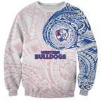 Personalized Western Bulldogs Polynesian Sweatshirt Tribal Chest and Sleeve Tattoo Heritage Warrior