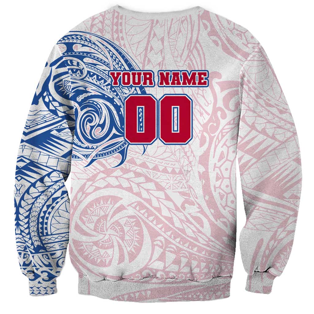 Personalized Western Bulldogs Polynesian Sweatshirt Tribal Chest and Sleeve Tattoo Heritage Warrior