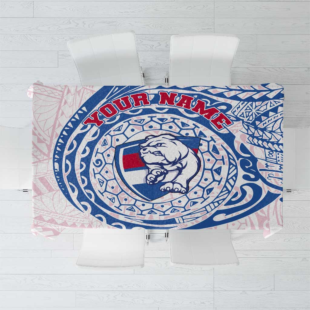 Personalized Western Bulldogs Polynesian Tablecloth Tribal Chest and Sleeve Tattoo Heritage Warrior