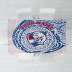Personalized Western Bulldogs Polynesian Tablecloth Tribal Chest and Sleeve Tattoo Heritage Warrior