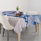 Personalized Western Bulldogs Polynesian Tablecloth Tribal Chest and Sleeve Tattoo Heritage Warrior