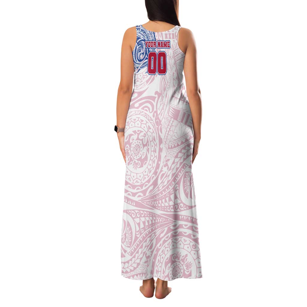 Personalized Western Bulldogs Polynesian Tank Maxi Dress Tribal Chest and Sleeve Tattoo Heritage Warrior