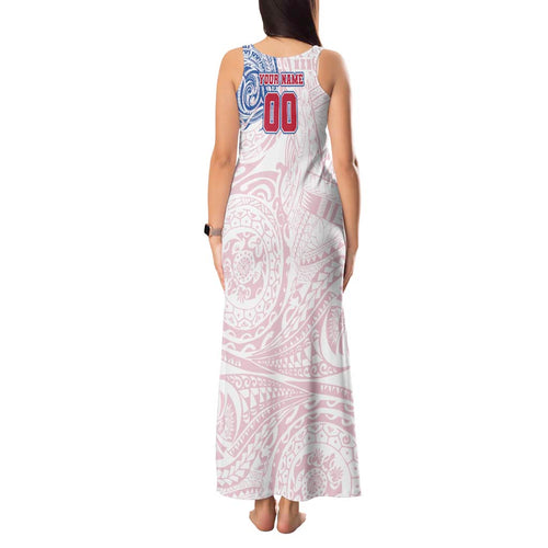 Personalized Western Bulldogs Polynesian Tank Maxi Dress Tribal Chest and Sleeve Tattoo Heritage Warrior