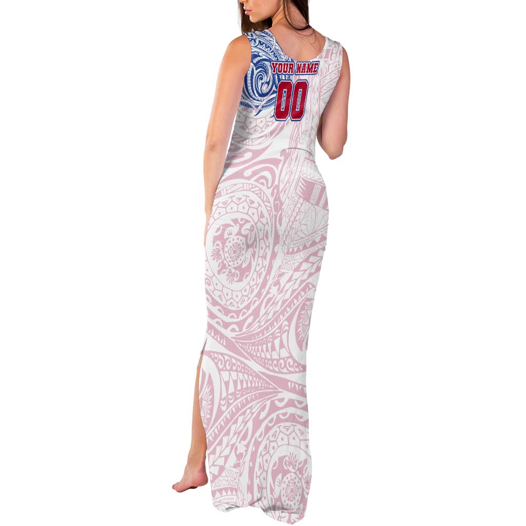 Personalized Western Bulldogs Polynesian Tank Maxi Dress Tribal Chest and Sleeve Tattoo Heritage Warrior