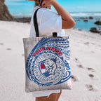 Personalized Western Bulldogs Polynesian Tote Bag Tribal Chest and Sleeve Tattoo Heritage Warrior