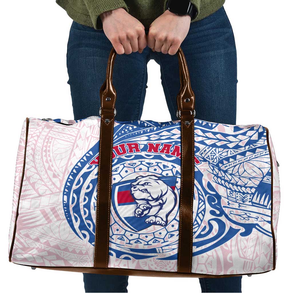 Personalized Western Bulldogs Polynesian Travel Bag Tribal Chest and Sleeve Tattoo Heritage Warrior