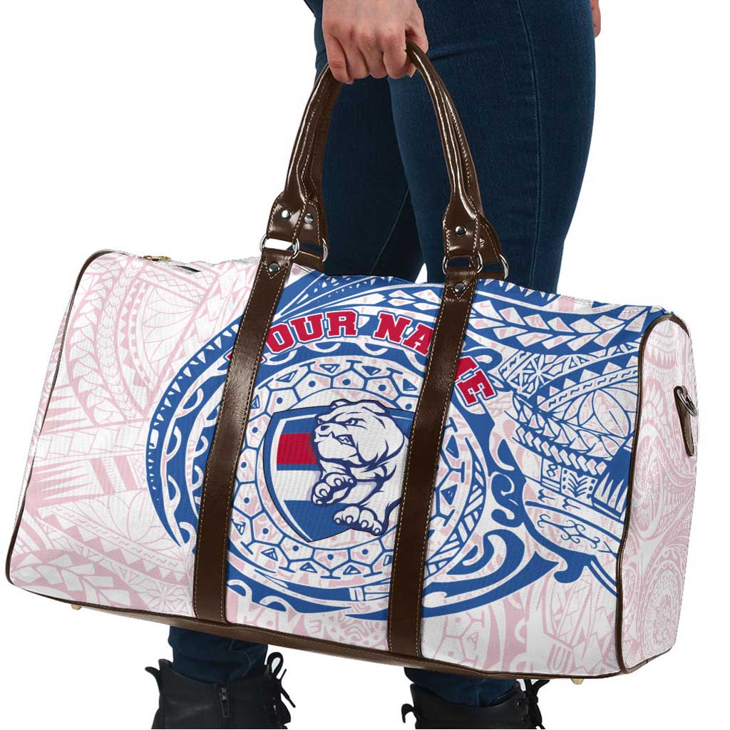 Personalized Western Bulldogs Polynesian Travel Bag Tribal Chest and Sleeve Tattoo Heritage Warrior