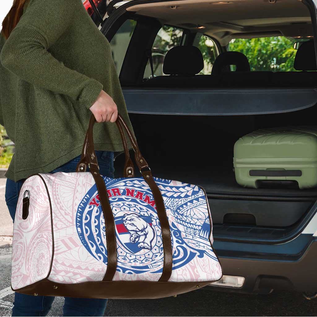 Personalized Western Bulldogs Polynesian Travel Bag Tribal Chest and Sleeve Tattoo Heritage Warrior