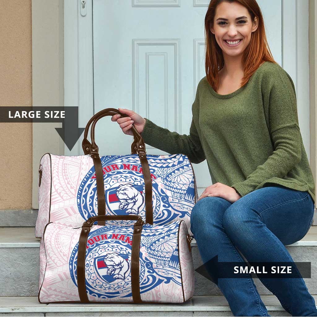 Personalized Western Bulldogs Polynesian Travel Bag Tribal Chest and Sleeve Tattoo Heritage Warrior