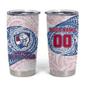 Personalized Western Bulldogs Polynesian Tumbler Cup Tribal Chest and Sleeve Tattoo Heritage Warrior