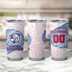 Personalized Western Bulldogs Polynesian Tumbler Cup Tribal Chest and Sleeve Tattoo Heritage Warrior