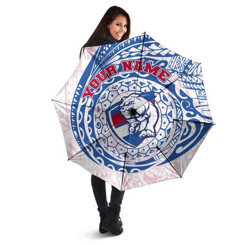 Personalized Western Bulldogs Polynesian Umbrella Tribal Chest and Sleeve Tattoo Heritage Warrior