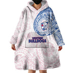 Personalized Western Bulldogs Polynesian Wearable Blanket Hoodie Tribal Chest and Sleeve Tattoo Heritage Warrior